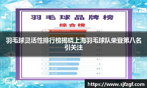 羽毛球灵活性排行榜揭晓上海羽毛球队荣登第八名引关注